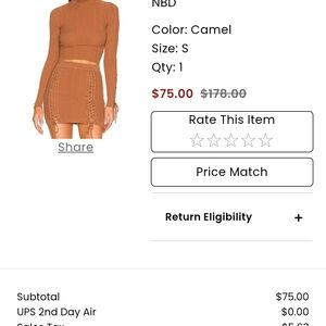 Camel Knit Crop Top and Skirt Set